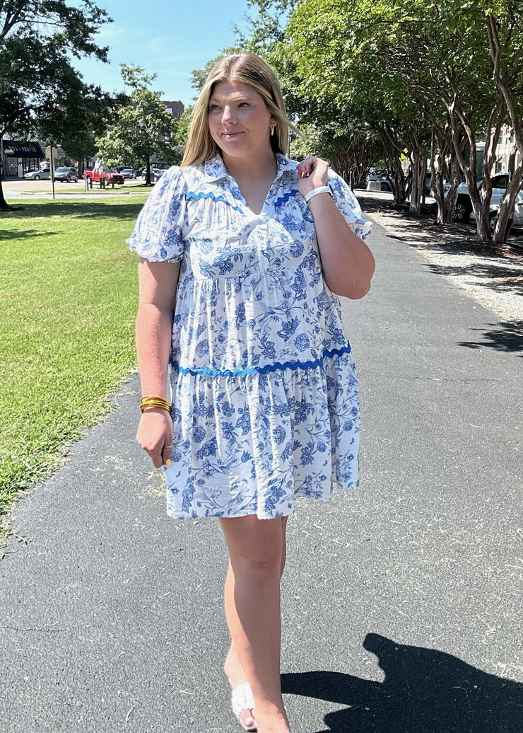 Plus Two Toned Floral Dress