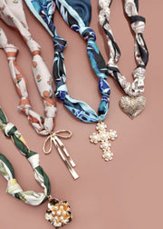 Scarf Necklace w/ Charm