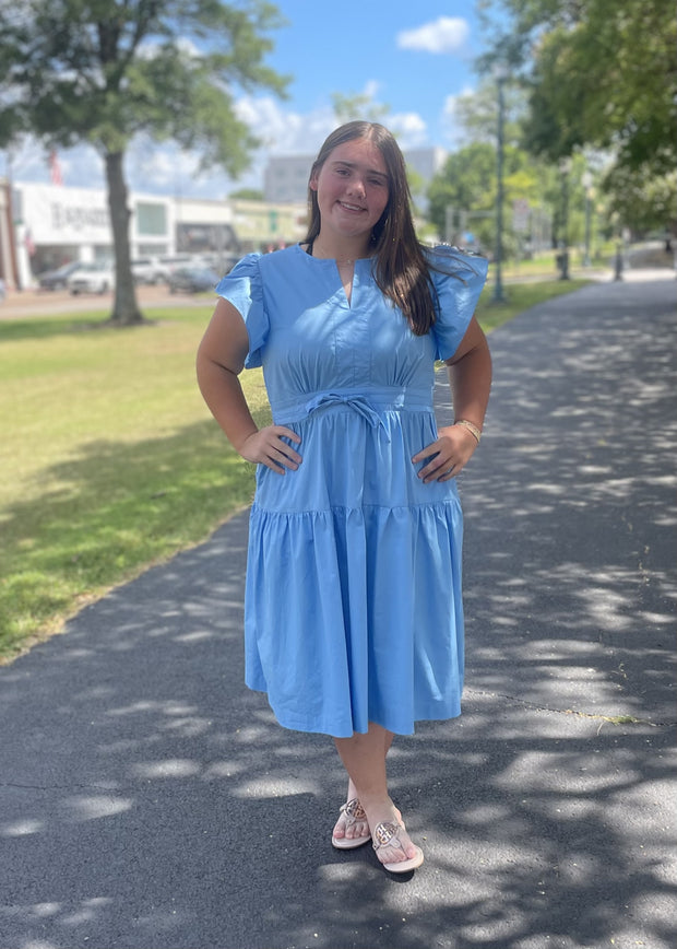 Pretty in Poplin Midi Dress/Plus