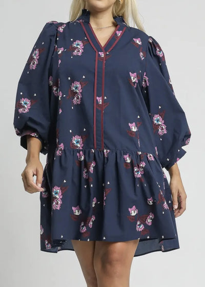 Midnight Mix Mini Dress/Plus