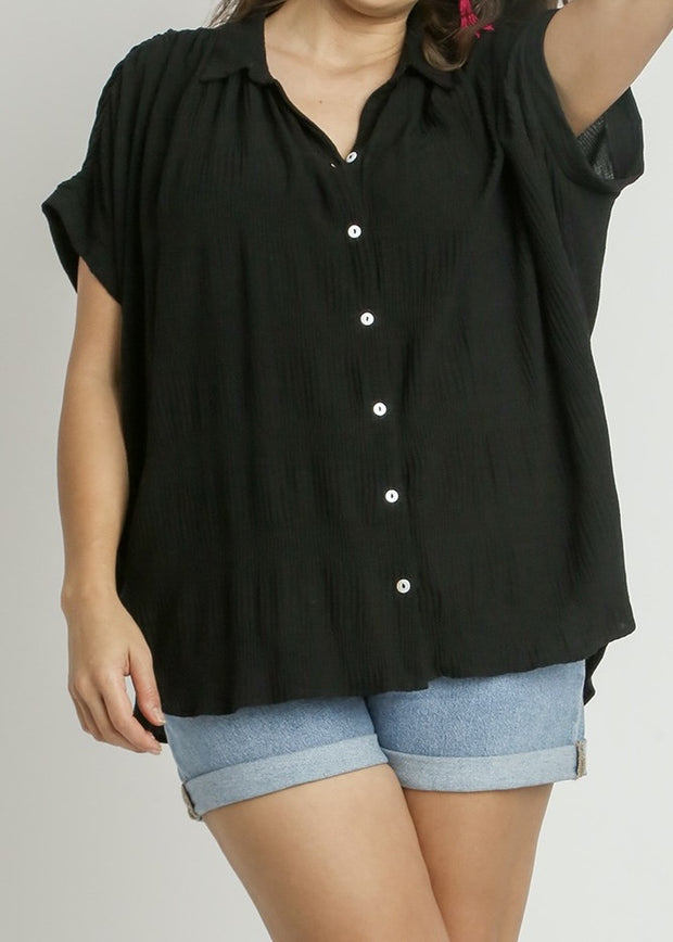 Classic Texture ButtonDown Top/Plus