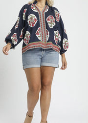 Boho Bloom Blouse/Plus