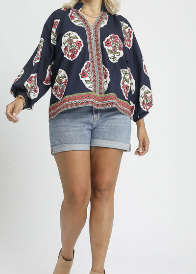 Boho Bloom Blouse/Plus
