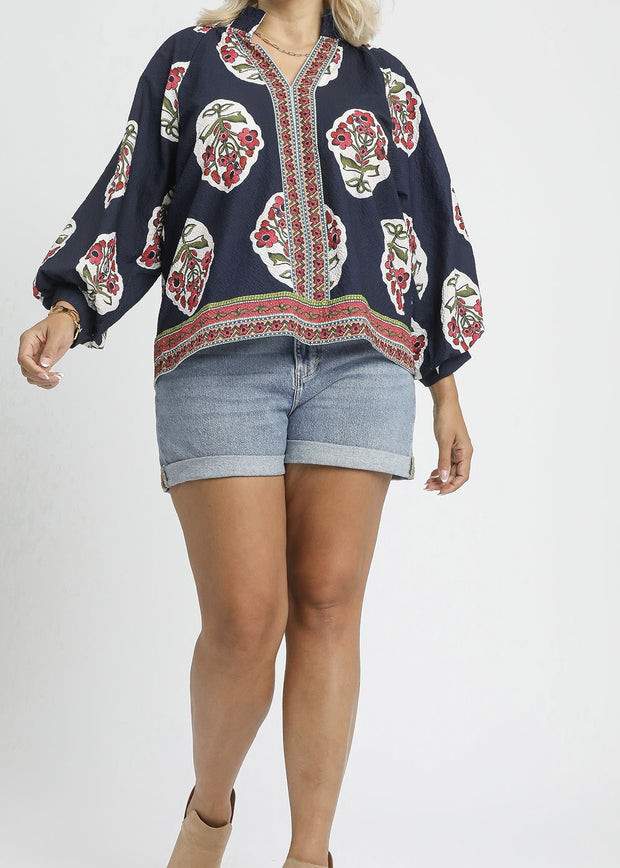 Boho Bloom Blouse/Plus