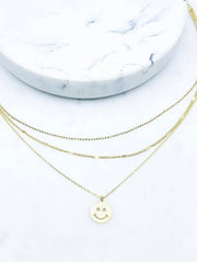 Triple Layer Smiley Necklace