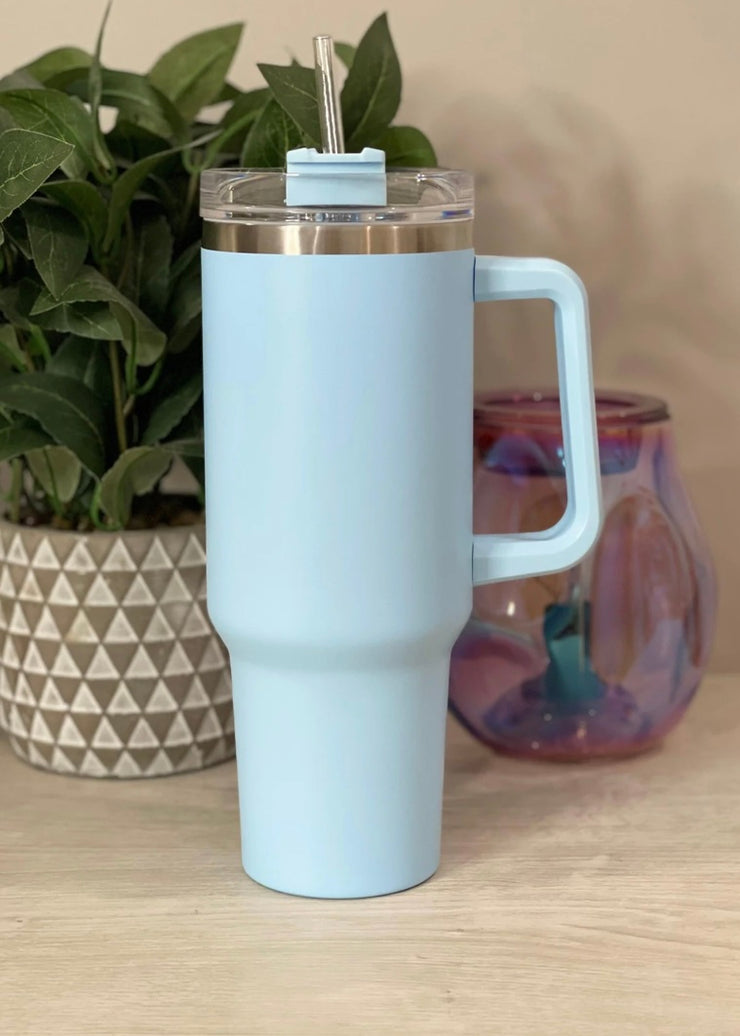Kait 40oz Insulated Cup With Handle in Light Blue